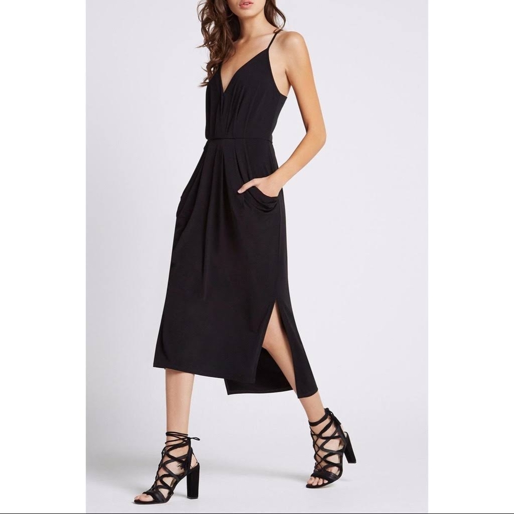 BCBGeneration Drape Pocket Midi Dress